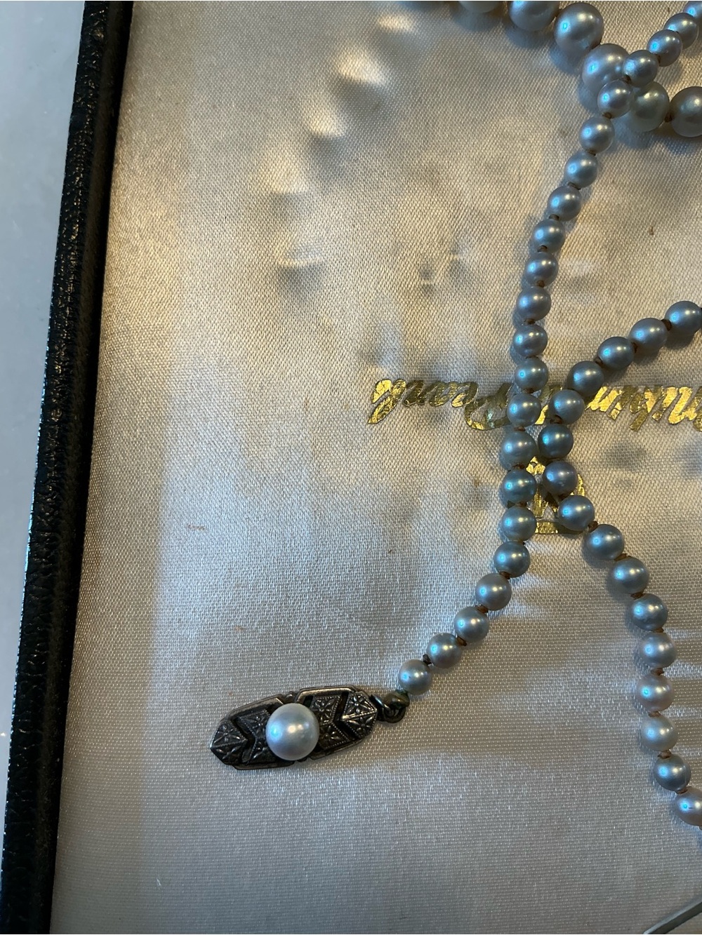 Vintage Mikimoto soft gray pearls